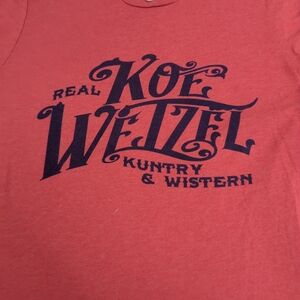 Koe Wetzel Kuntry & Wistern Red Concert Tour Tee Size Large